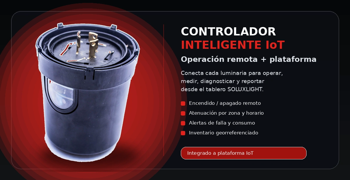 Controlador inteligente IoT para luminarias